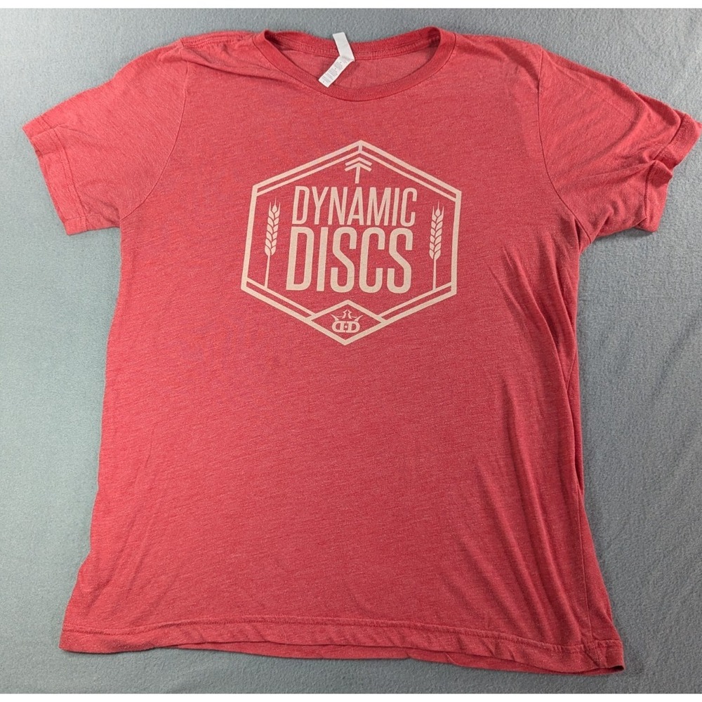 Bella + Canvas Mens Dynamic Discs Graphic T-Shirt Large Red Heather
